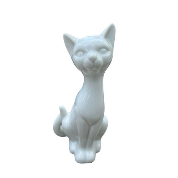 Vintage Otagiri Ceramic White Cat 7.5” Figurine Japan OMC rare  mid century - Picture 1 of 5